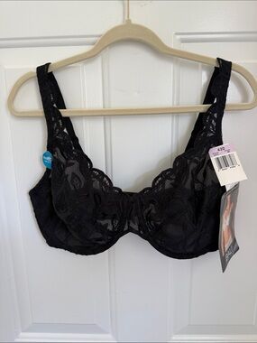 Bali Lace Desire Underwire Minimizer Black Bra - Size 42D - NEW